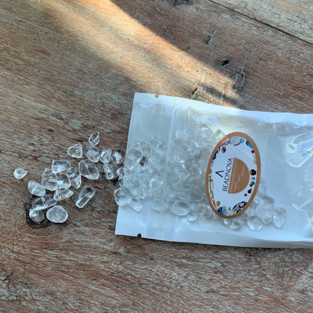 2 bags of Clear Quartz gemstone chip beads BNIB